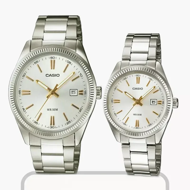 Casio Silver Dial Couple Watch- MTP/LTP-1302D-7A2